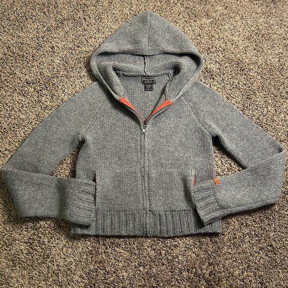Abercrombie & Fitch 100% Lamb Wool Knit Zip Up Grey Sweater Size Medium - Picture 10 of 13